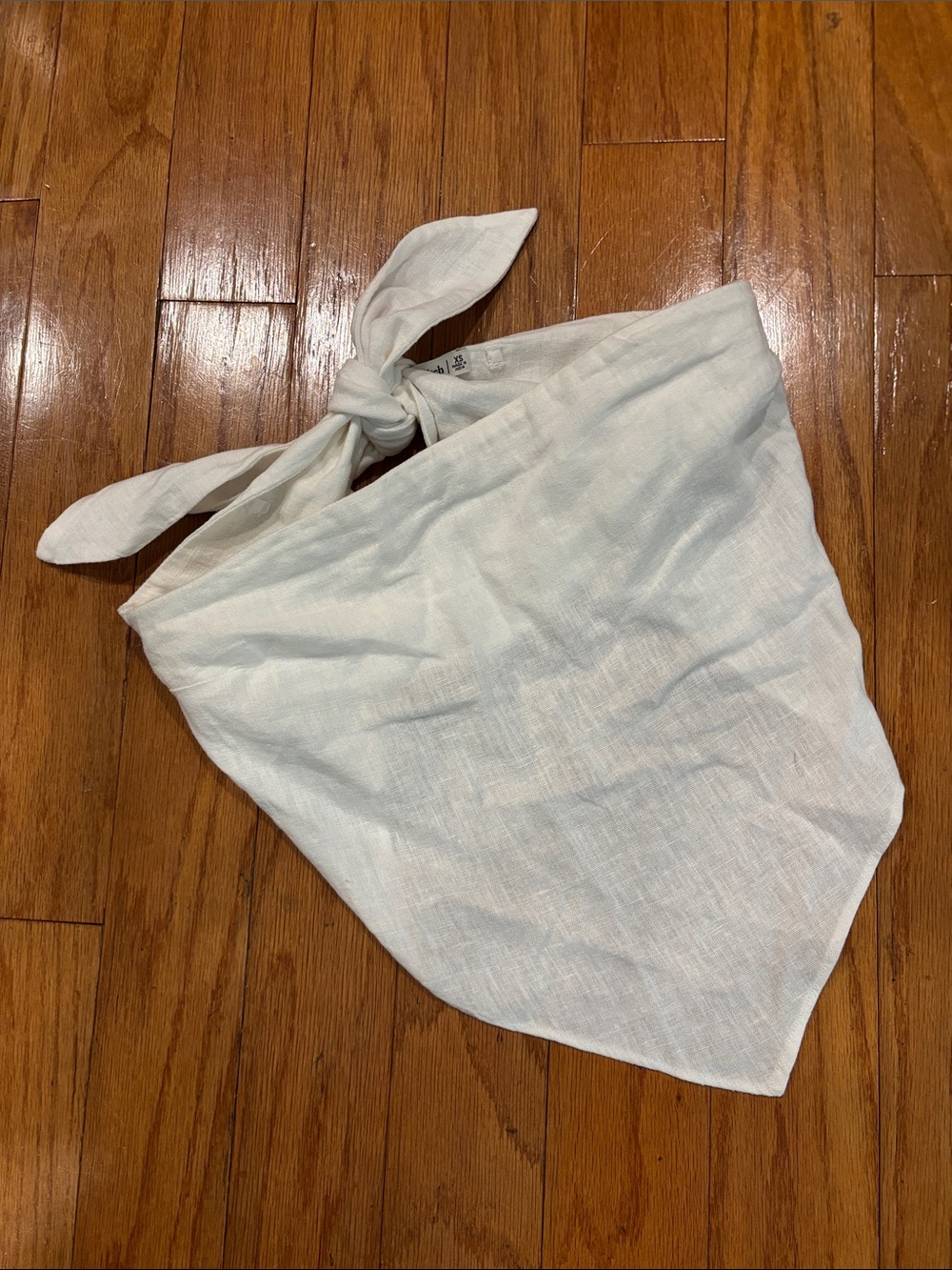 Lightweight White Linen Bandana Scarf